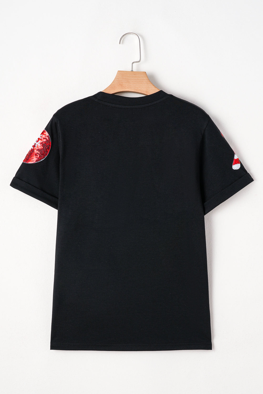 Black Sequin Christmas Essentials Graphic Crewneck T Shirt - Aaria Tees Aaria Tees