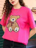 Letter Graphic Round Neck Half Sleeve T-Shirt Aaria Tees