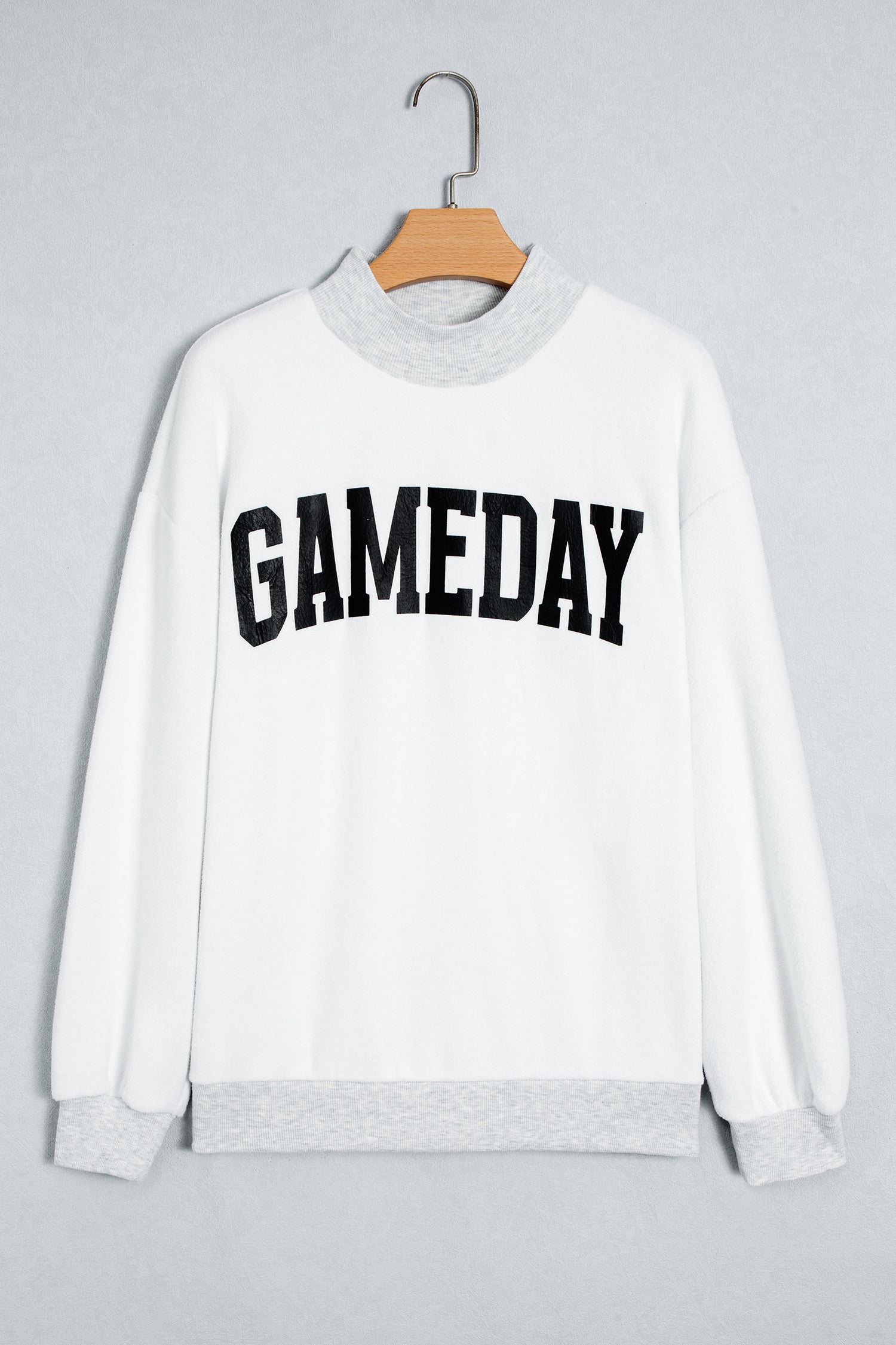 Light Grey High Neck GAMEDAY/ FOOTBALL Double Side Printed Reversible Sweatshirt - Aaria Tees Aaria Tees