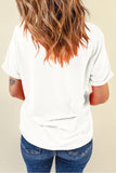 White Floral Easter Bunny Casual Graphic Tee Aaria Tees