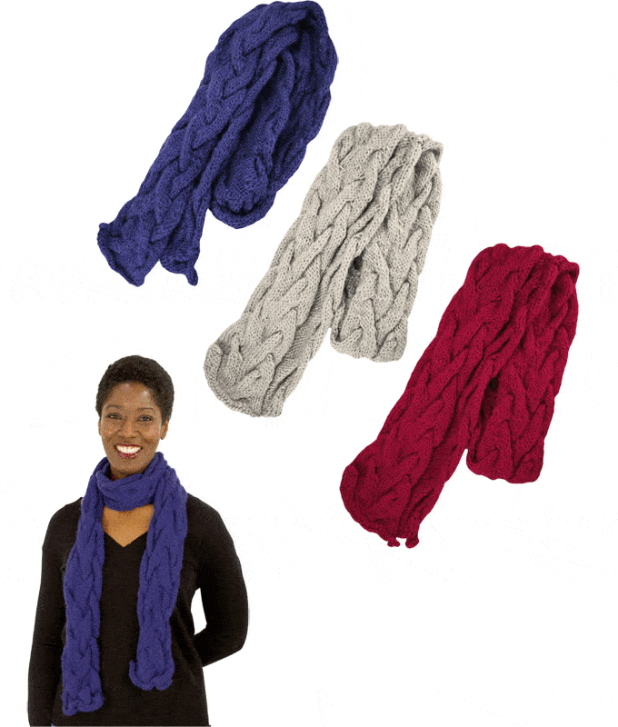 Cable Knit Scarf - Aaria Tees Aaria Tees