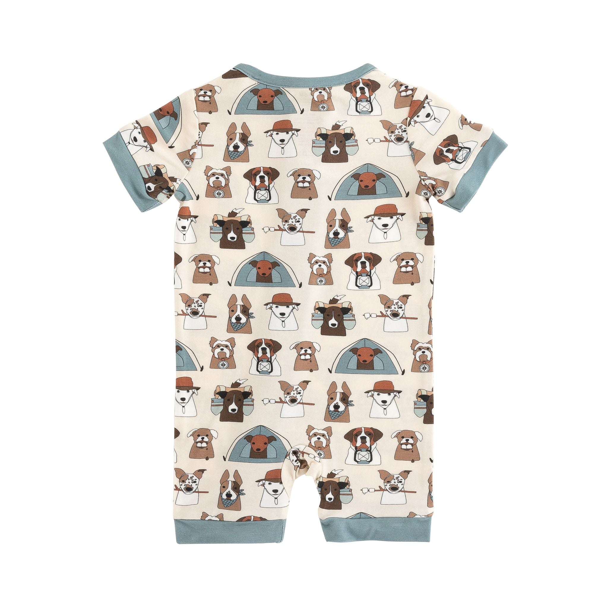 Camp Paws (Romper) - Blue - Aaria Tees Aaria Tees