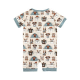 Camp Paws (Romper) - Blue - Aaria Tees Aaria Tees