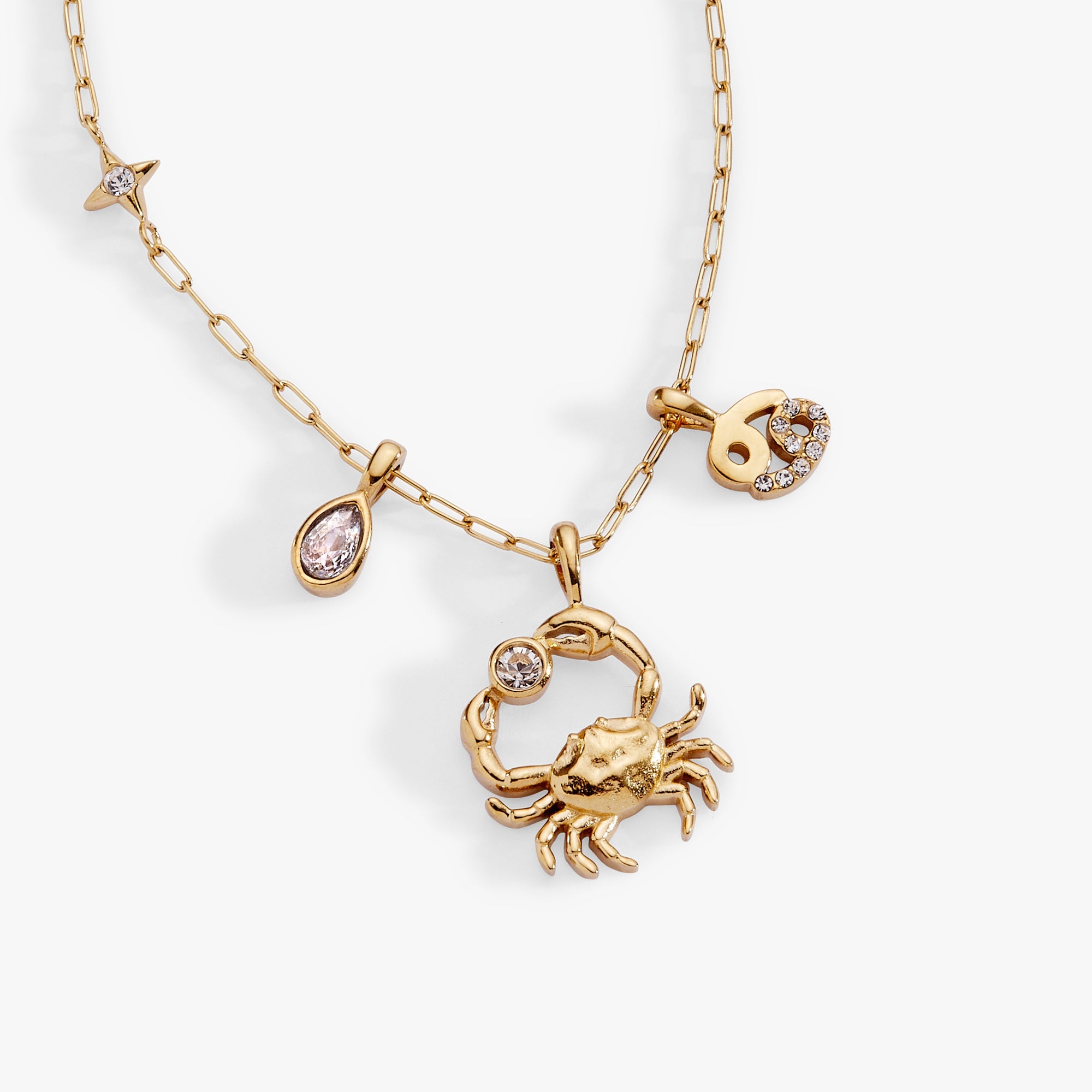 Cancer Zodiac Charm Cluster Necklace - Aaria Tees Aaria Tees