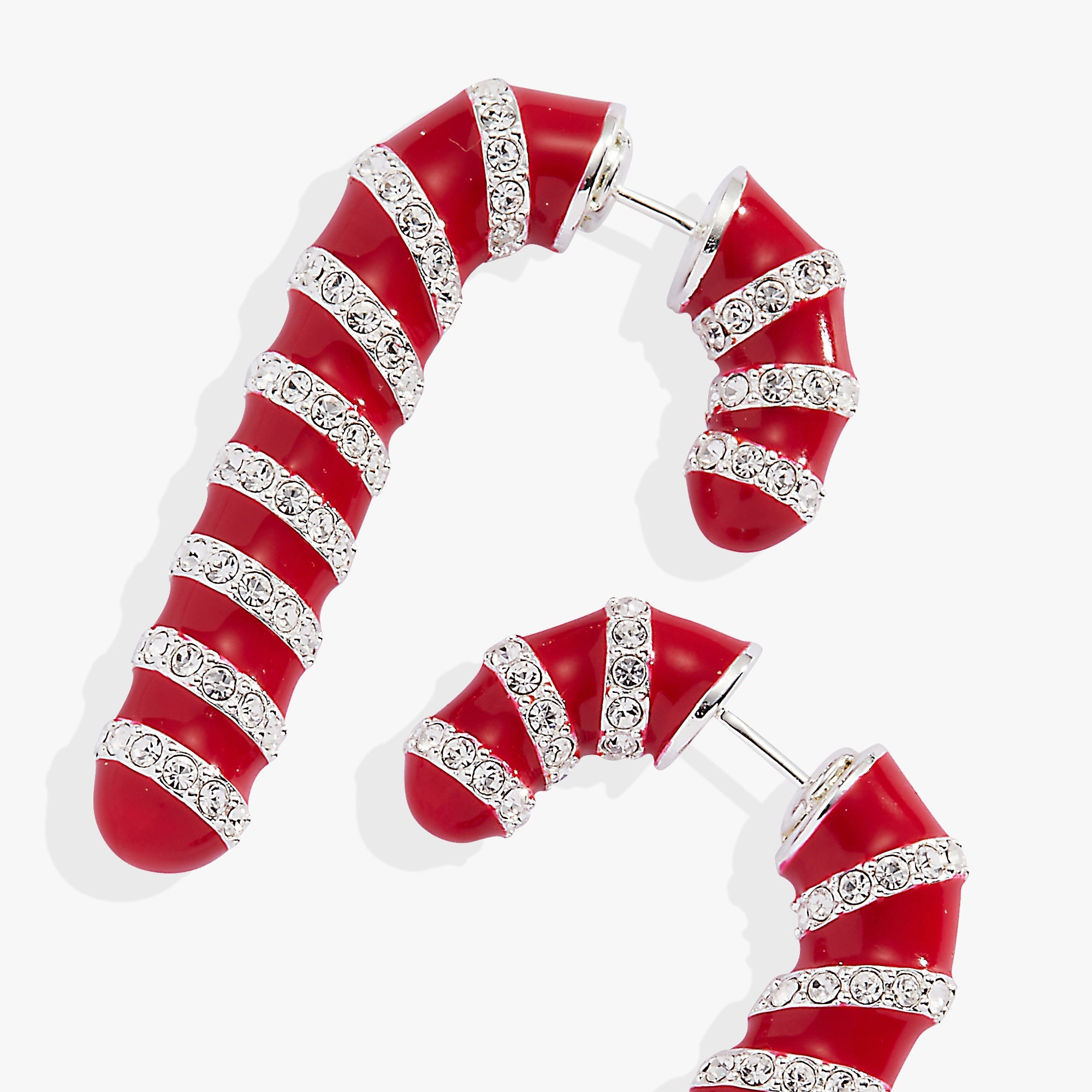 Candy Cane Front-Back Earrings - Aaria Tees Aaria Tees