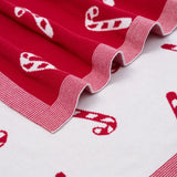 Christmas Candy Cane Jacquard Knit Baby Blanket - Aaria Tees Aaria Tees