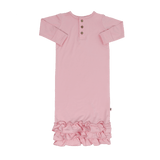Candy Pink Ruffle Gown Aaria Tees