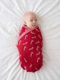 Christmas Candy Cane Jacquard Knit Baby Blanket - Aaria Tees Aaria Tees