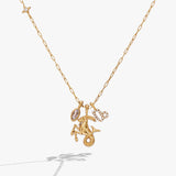 Capricorn Zodiac Charm Cluster Necklace - Aaria Tees Aaria Tees
