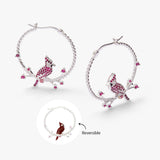 Cardinal Reversible Hoop Earrings - Aaria Tees Aaria Tees
