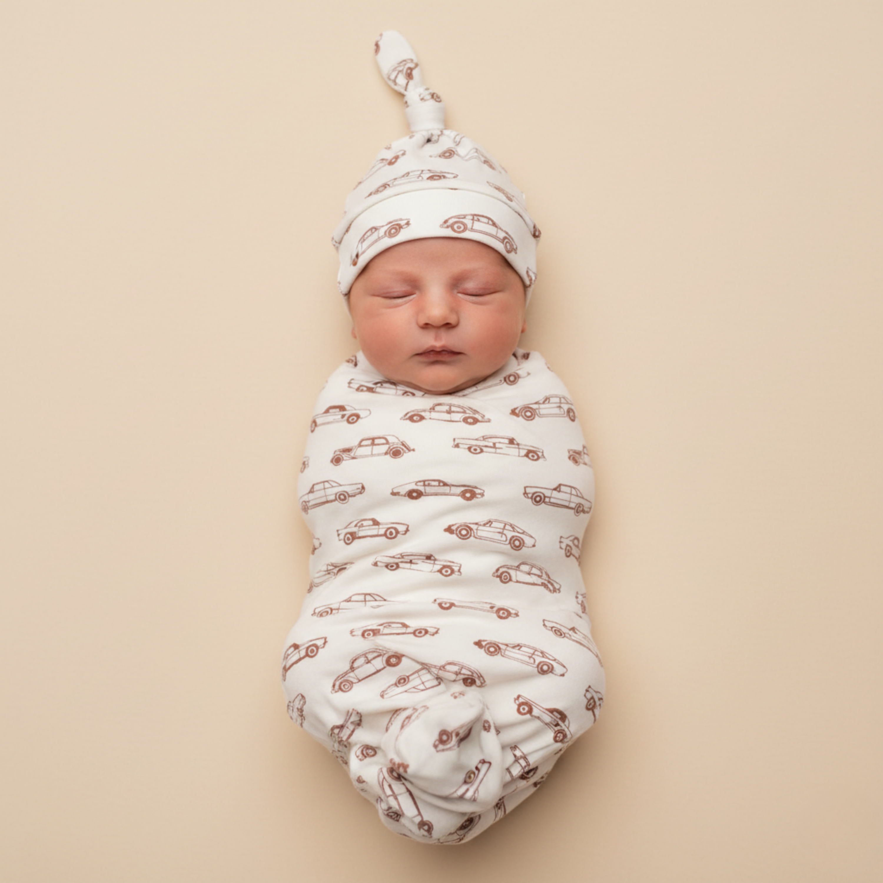 Organic Swaddle Blanket & Hat Set - Cars - Aaria Tees Aaria Tees