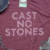 Cast No Stones - Heather Burgundy Short Sleeve Tee - Aaria Tees Aaria Tees