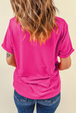 Rose Red Floral Pumpkin Graphic Print Crewneck Relaxed T-Shirt - Aaria Tees Aaria Tees