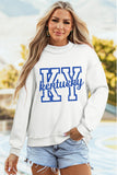 White Kentucky Graphic Mock Neck Reversible Sweatshirt - Aaria Tees Aaria Tees