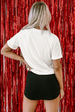 White Valentine LOVE Heart Shape Crew Neck Graphic Tee - Aaria Tees Aaria Tees
