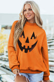 Carrot Oversize Halloween Print Mock Neck Reversible Sweatshirt Aaria Tees