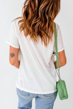 White Hippity Hoppity Graphic Loose Tee Aaria Tees