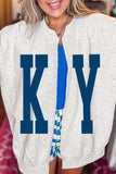 Light Grey Casual KY Open Front Tunic Sweatshirt Aaria Tees