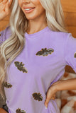 Wisteria Sequin Halloween Bat Patched Casual T Shirt Aaria Tees