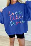 Dark Blue Love Like Jesus Mock Neck Sweatshirt - Aaria Tees Aaria Tees