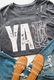 Gray YALL Western Boots Printed Tee Aaria Tees