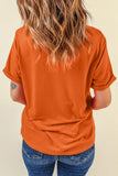 Orange PUMPKIN SEASON Letter Print Relaxed T Shirt - Aaria Tees Aaria Tees