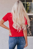 Red Checkered Game Day Graphic T Shirt Aaria Tees