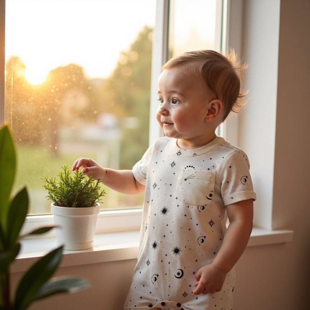 short sleeve romper | celestial - Aaria Tees Aaria Tees