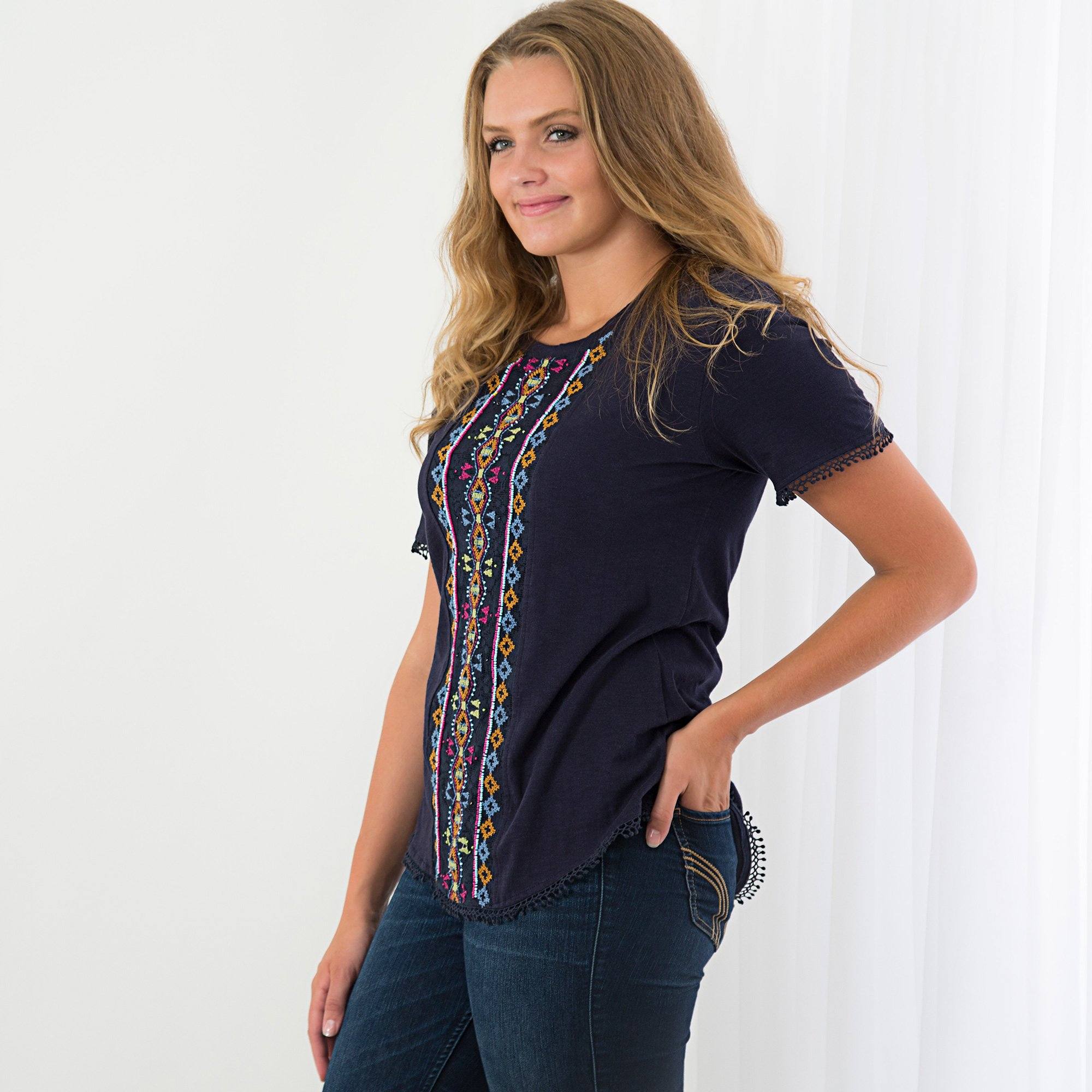 Center Lane Beaded Top - Aaria Tees Aaria Tees