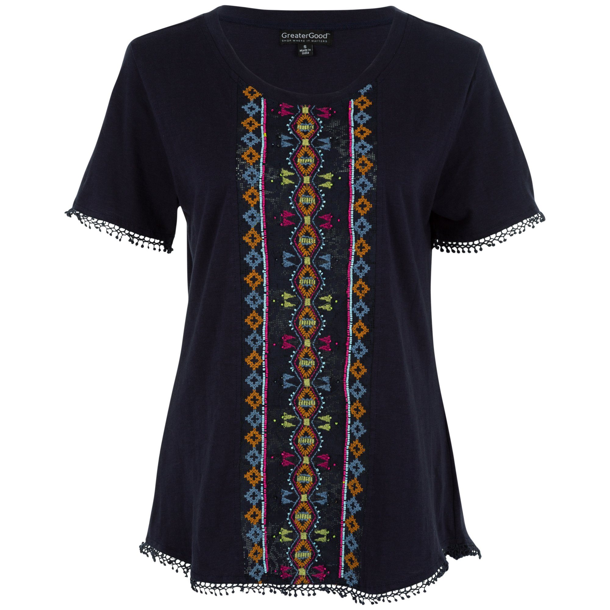 Center Lane Beaded Top - Aaria Tees Aaria Tees