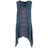 Center Lane Embroidered Sleeveless Tunic - Aaria Tees Aaria Tees