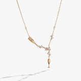 Champagne Pearl & Crystal Pendant Necklace - Aaria Tees Aaria Tees