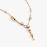 Champagne Pearl & Crystal Pendant Necklace - Aaria Tees Aaria Tees