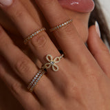 Chantel CZ Flower Ring Aaria Tees