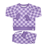 Checker Purple Haze Crew Neck Jogger Set Aaria Tees