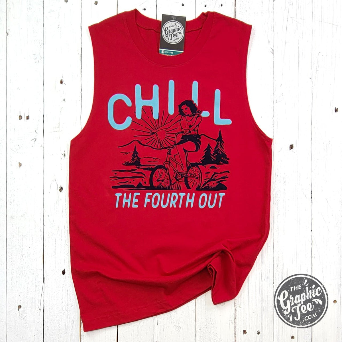 Chill The Fourth Out Red Muscle Tank - Aaria Tees