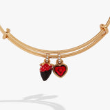 Chocolate-Covered Strawberry Duo Charm Bangle - Aaria Tees Aaria Tees
