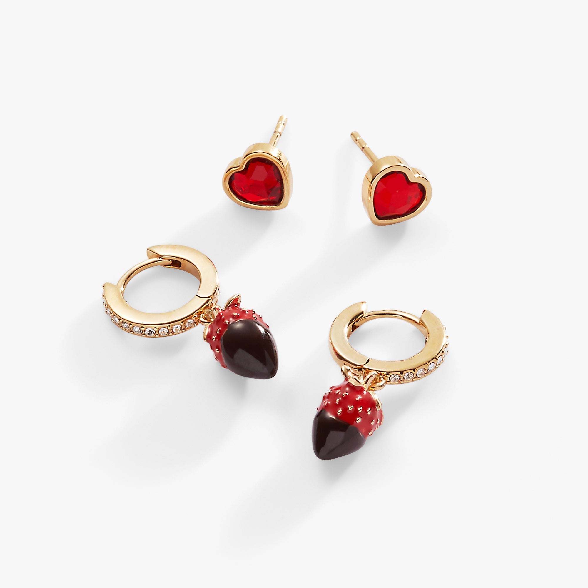 Chocolate-Covered Strawberry Earrings Set of 2 - Aaria Tees Aaria Tees