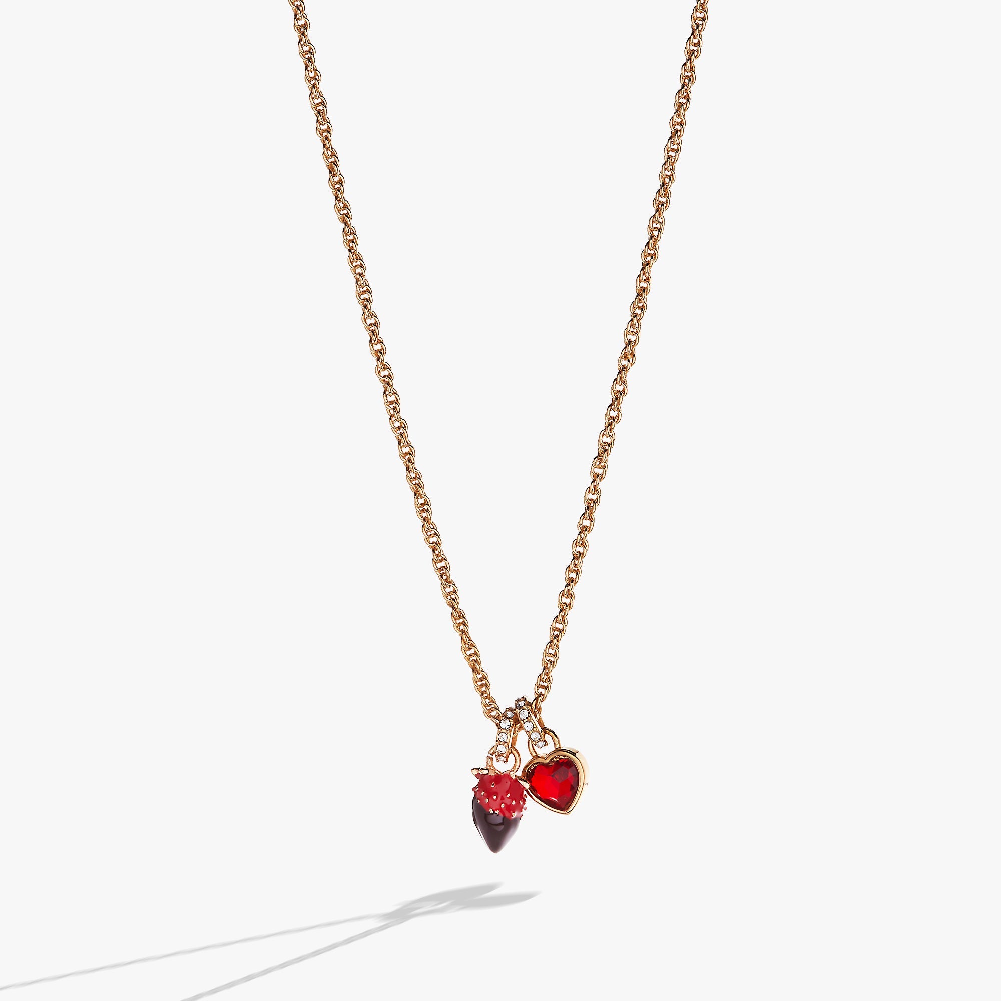 Chocolate-Covered Strawberry Duo Charm Pendant Necklace - Aaria Tees Aaria Tees