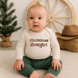 long sleeve graphic bodysuit | christmas cowgirl - Aaria Tees Aaria Tees