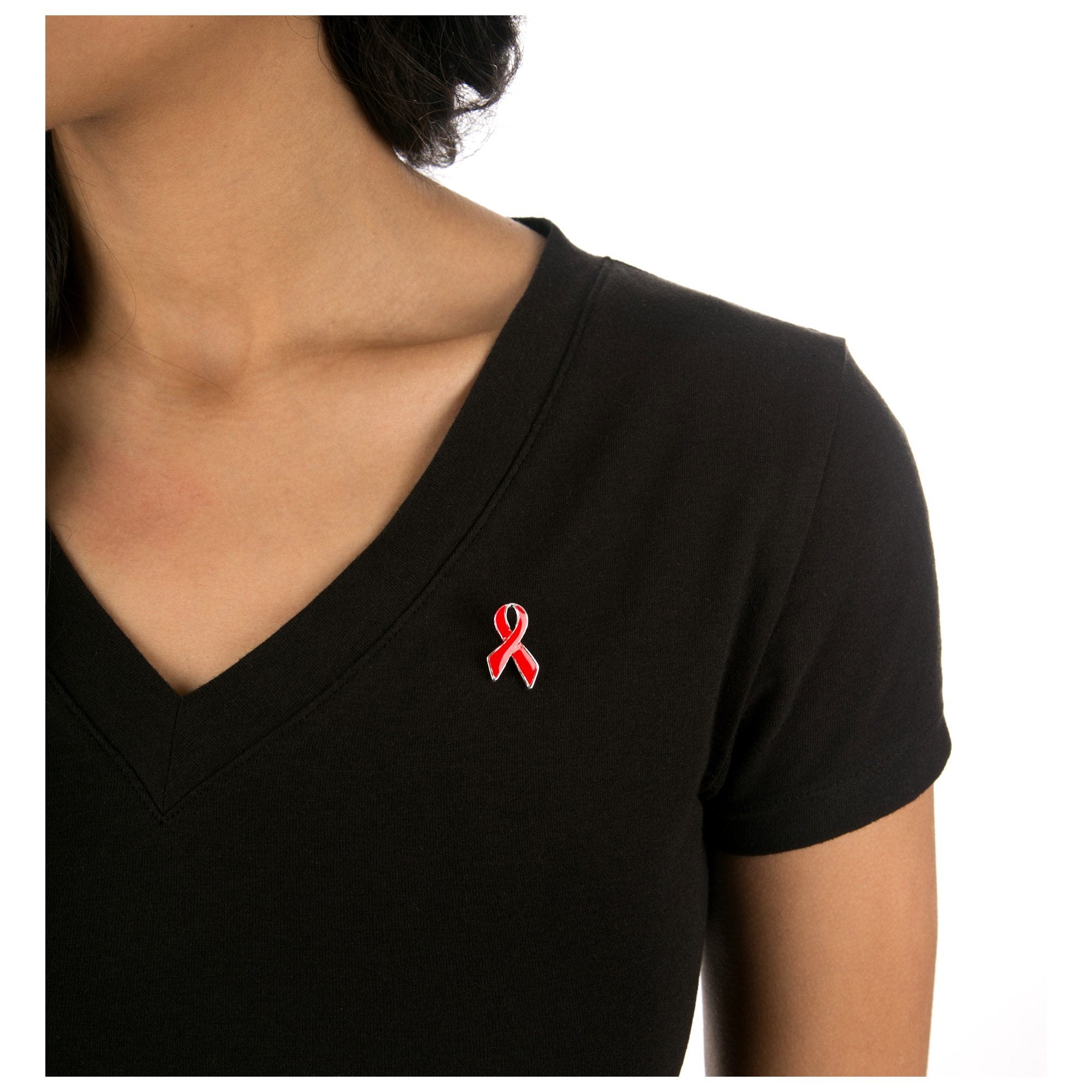 Classic Red Ribbon Lapel Pin - Aaria Tees Aaria Tees