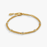 April Birthstone Clear Crystal Curb Chain Bracelet - Aaria Tees Aaria Tees