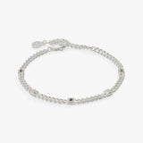 April Birthstone Clear Crystal Curb Chain Bracelet - Aaria Tees Aaria Tees
