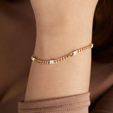 April Birthstone Clear Crystal Curb Chain Bracelet - Aaria Tees Aaria Tees