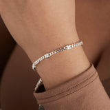 April Birthstone Clear Crystal Curb Chain Bracelet - Aaria Tees Aaria Tees