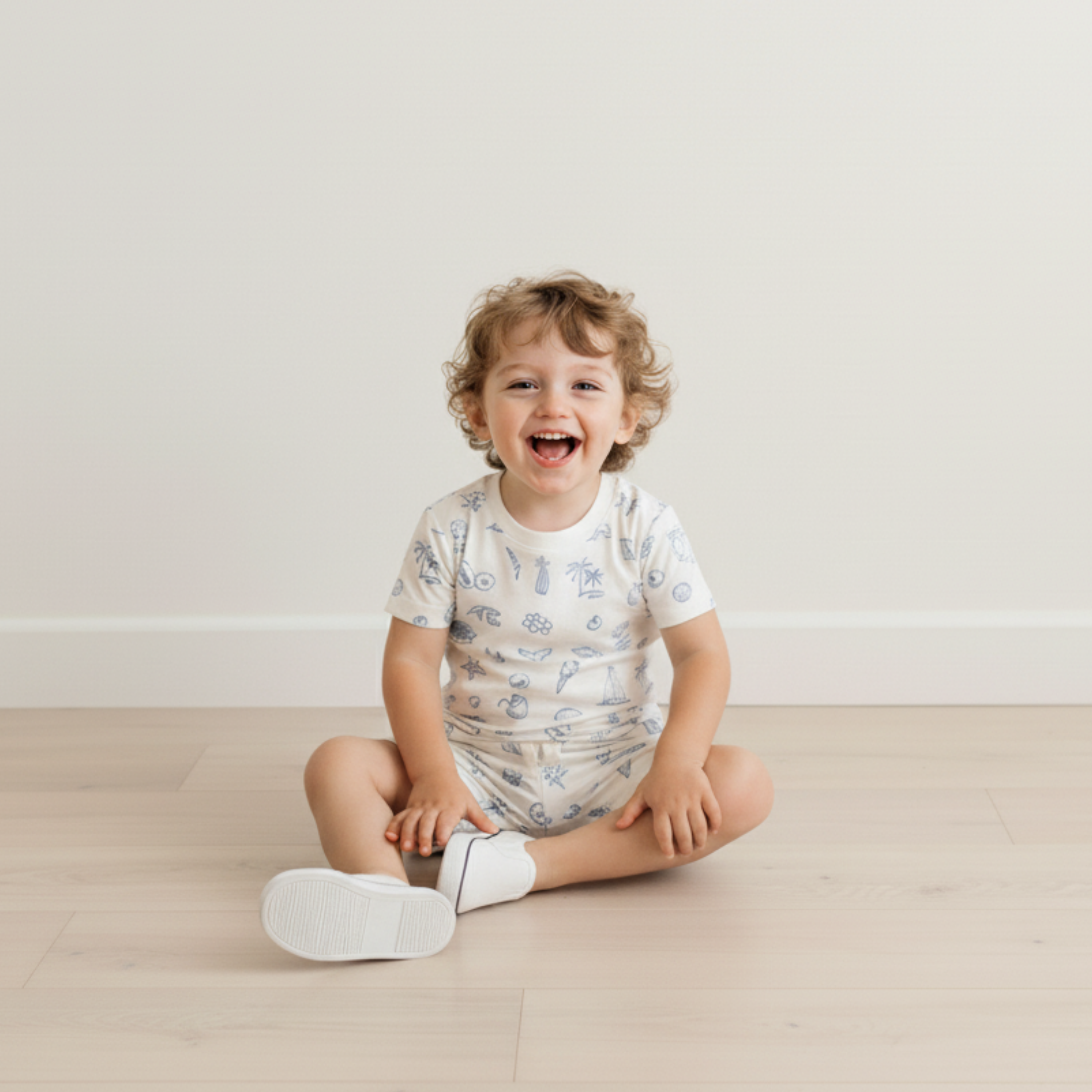 Organic Tee & Shorts Set - Coastal - Aaria Tees Aaria Tees