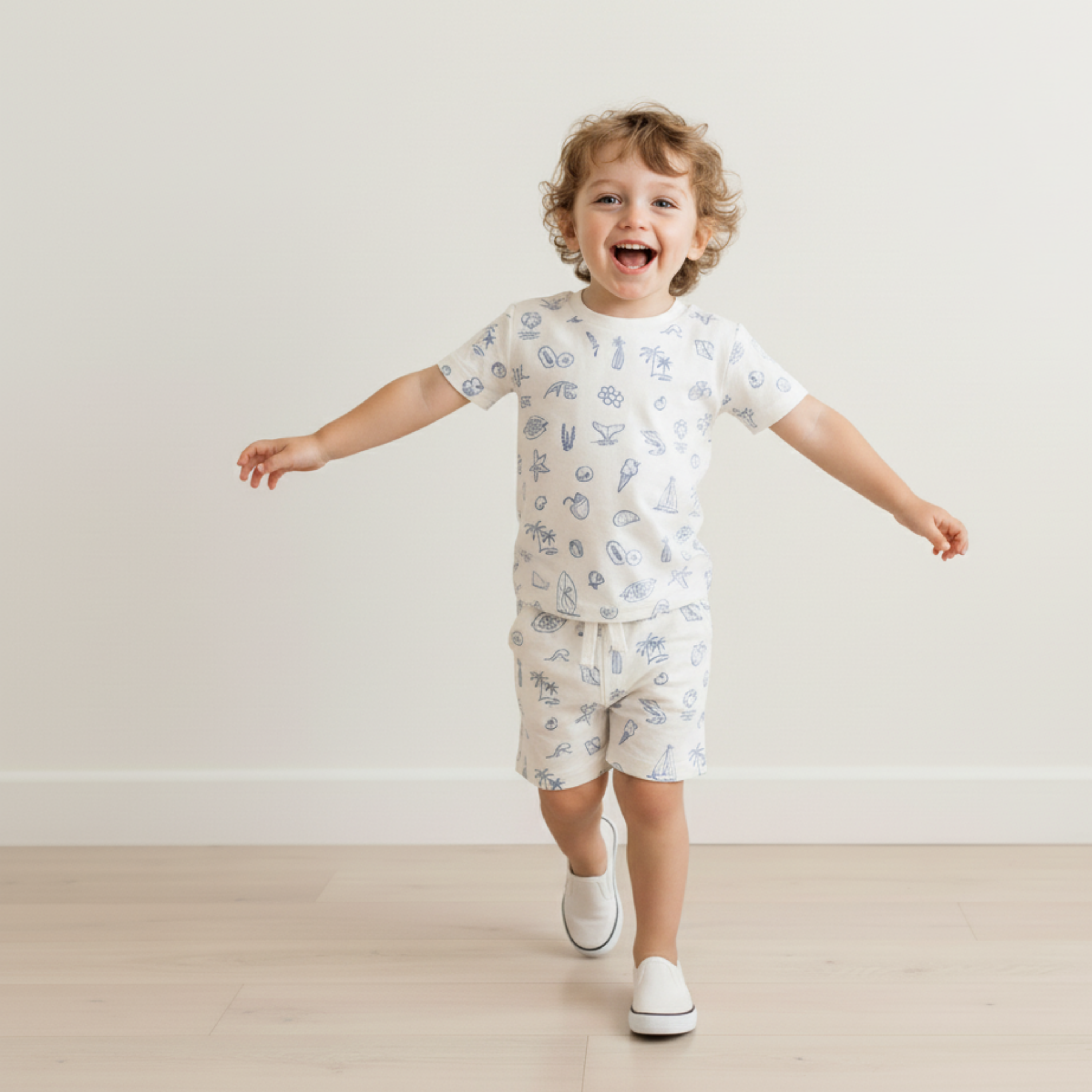 Organic Tee & Shorts Set - Coastal - Aaria Tees Aaria Tees