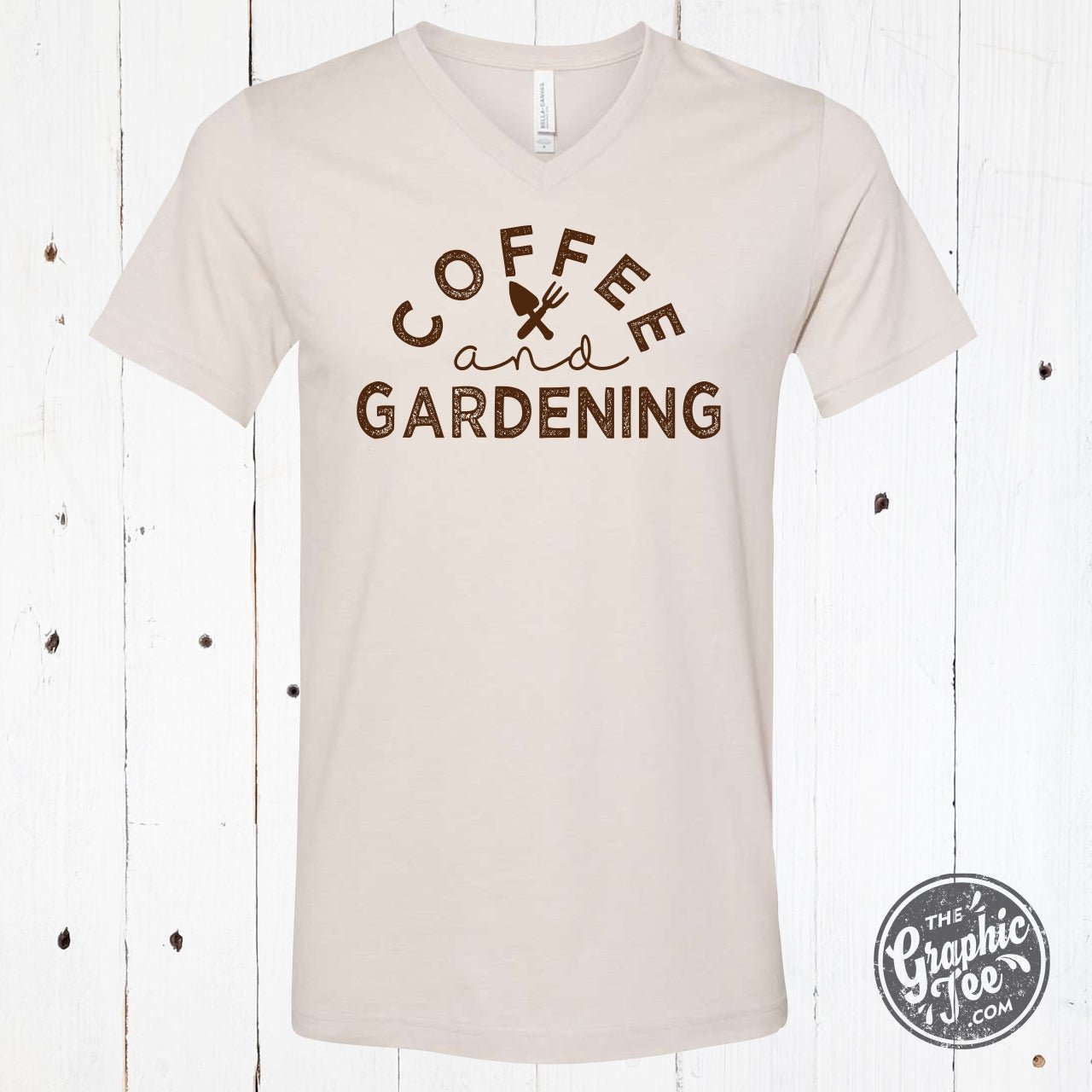 Coffee and Gardening Short Sleeve V-Neck Tee - Aaria Tees Aaria Tees