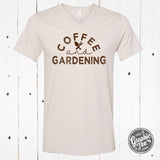 Coffee and Gardening Short Sleeve V-Neck Tee - Aaria Tees Aaria Tees