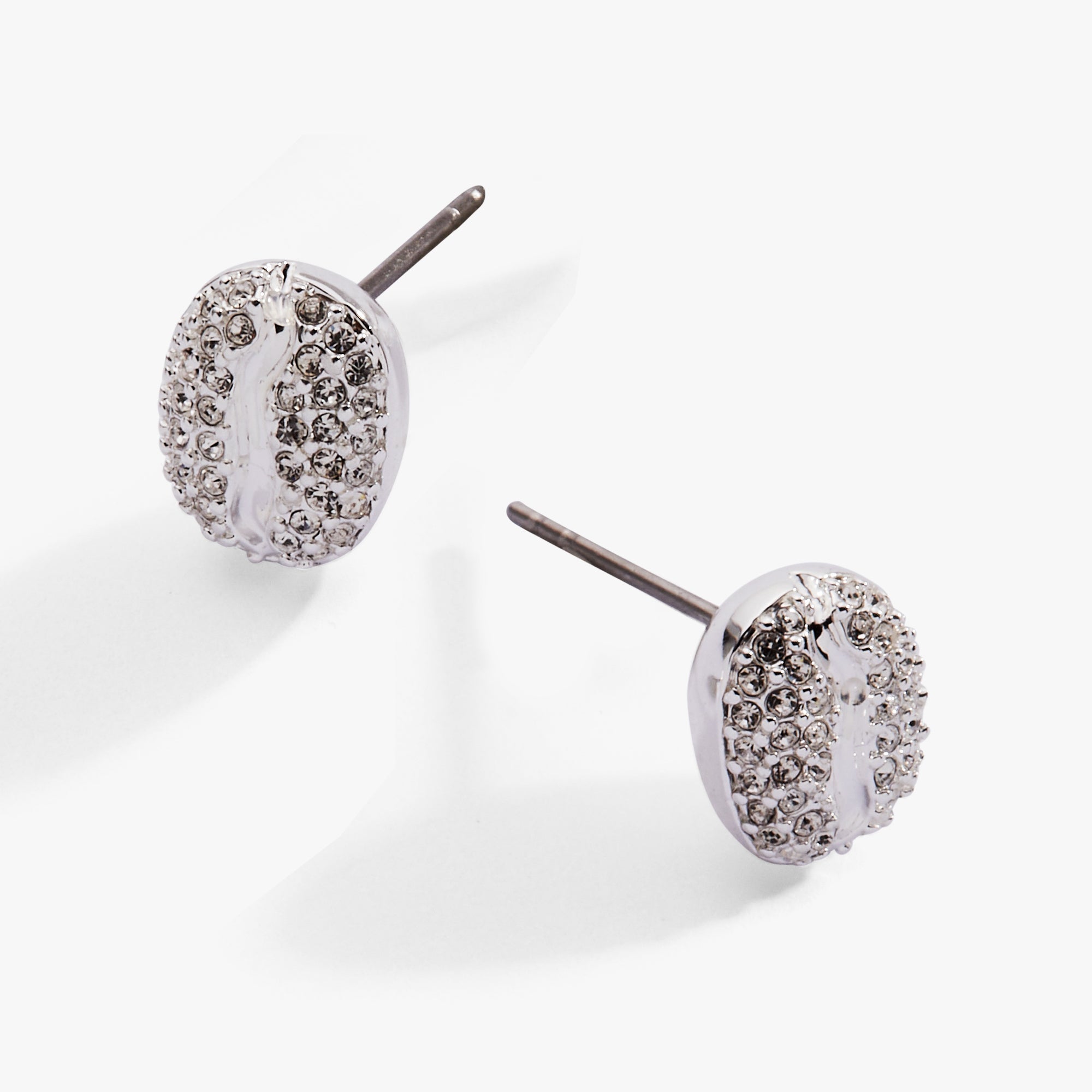 Coffee Bean Pave Crystal Stud Earrings - Aaria Tees Aaria Tees